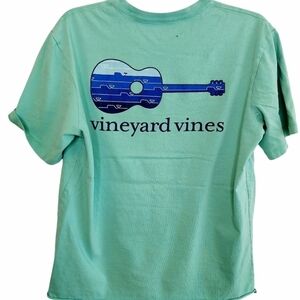 Vineyard Vines Small Green Tee Shirt Guitar Logo